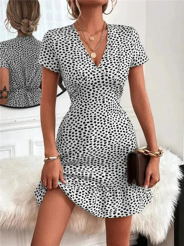 Chic Geometric Cotton Mini Dress