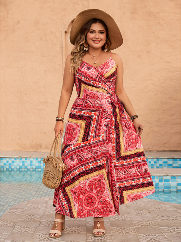 Chic Paisley Wrap Maxi Dress