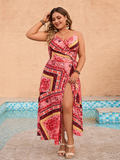 Chic Paisley Wrap Maxi Dress