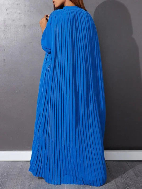 Classic Pleated Shirt Maxi Dress
