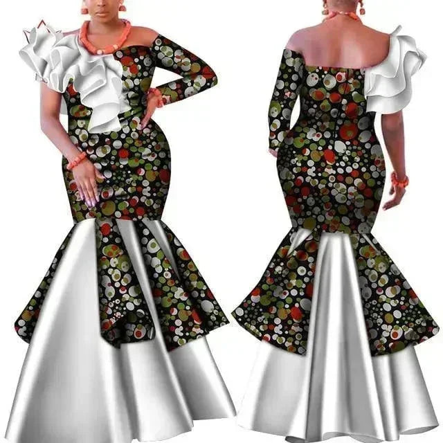 Elegant African Print Mermaid Party Gown