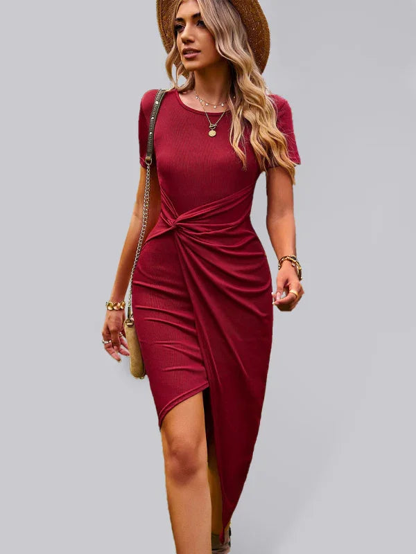 Elegant Bodycon Midi Evening Dress