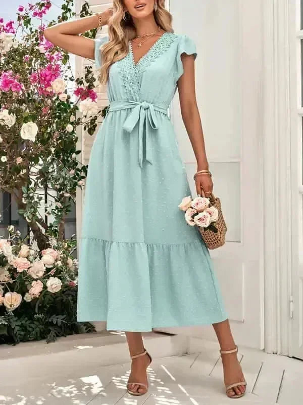 Elegant Cotton Wrap Maxi Dress