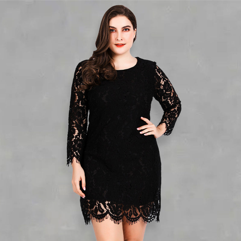 Elegant Lace Cocktail Mini Dress