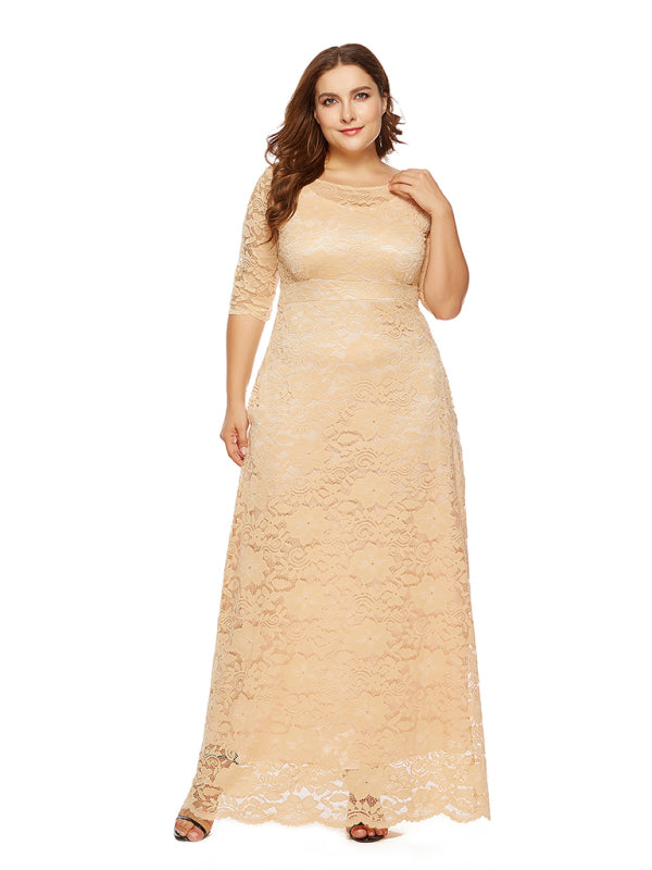 Elegant Lace Evening Maxi Dress