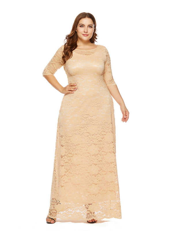 Elegant Lace Evening Maxi Dress