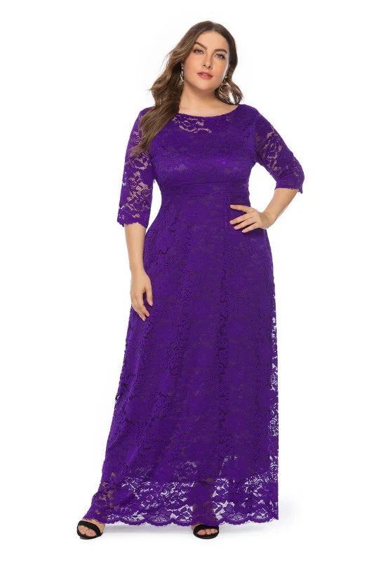 Elegant Lace Evening Maxi Dress