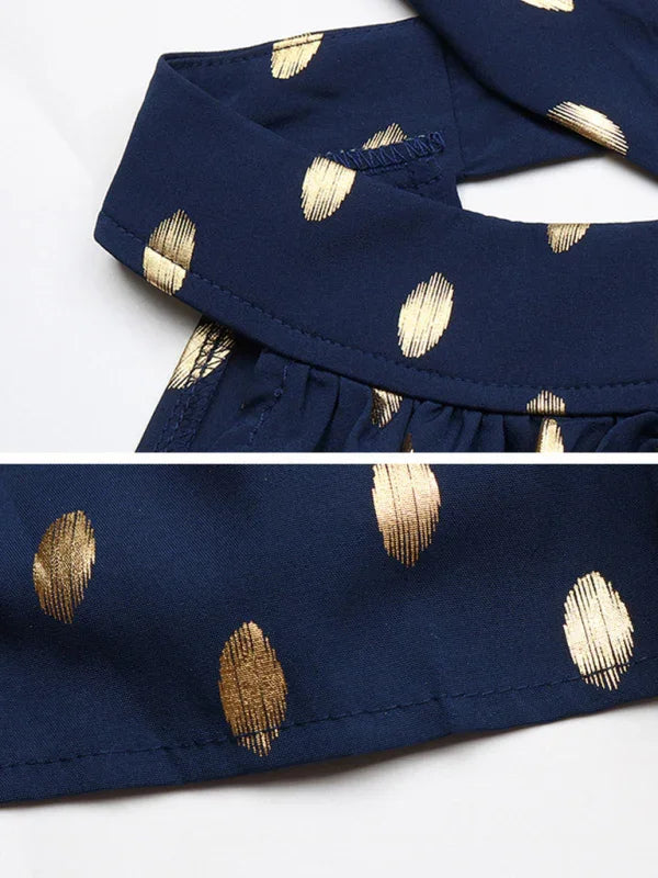 Elegant Navy Halter Chiffon Mini Dress