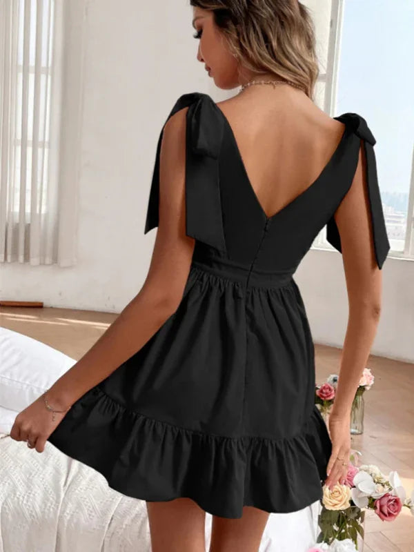 Elegant Sleeveless Cotton Mini Dress