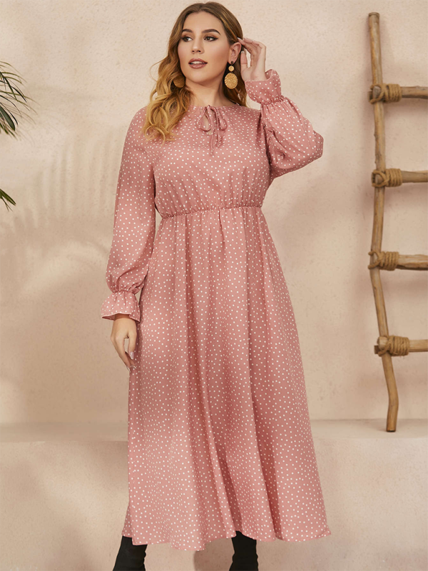 Flowing Polka Dot Maxi Dress