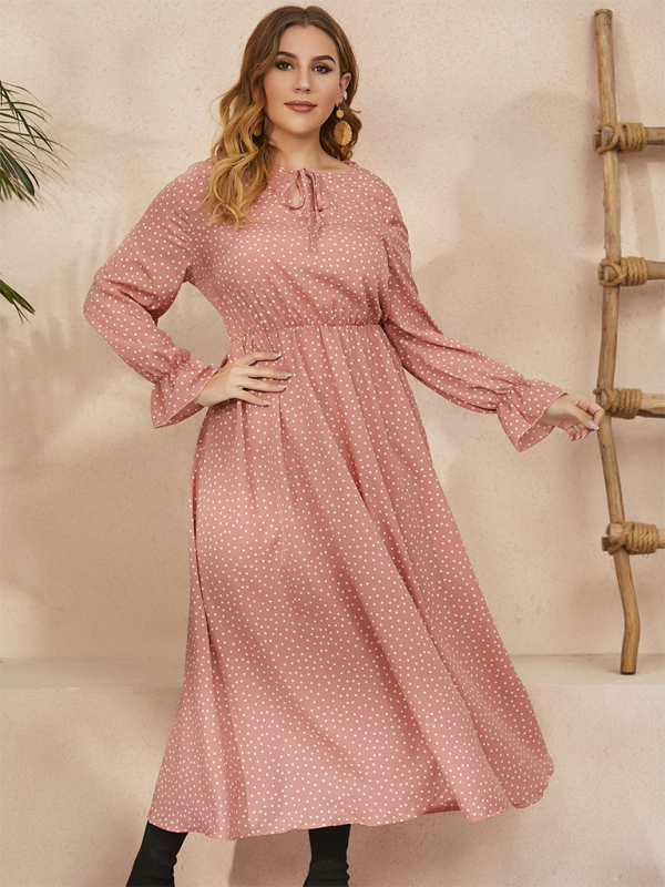 Flowing Polka Dot Maxi Dress