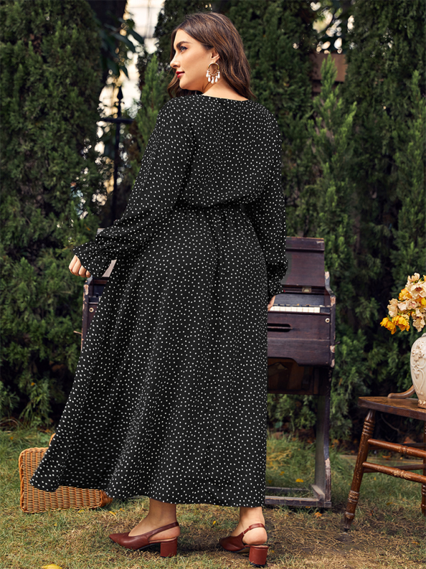 Flowing Polka Dot Maxi Dress