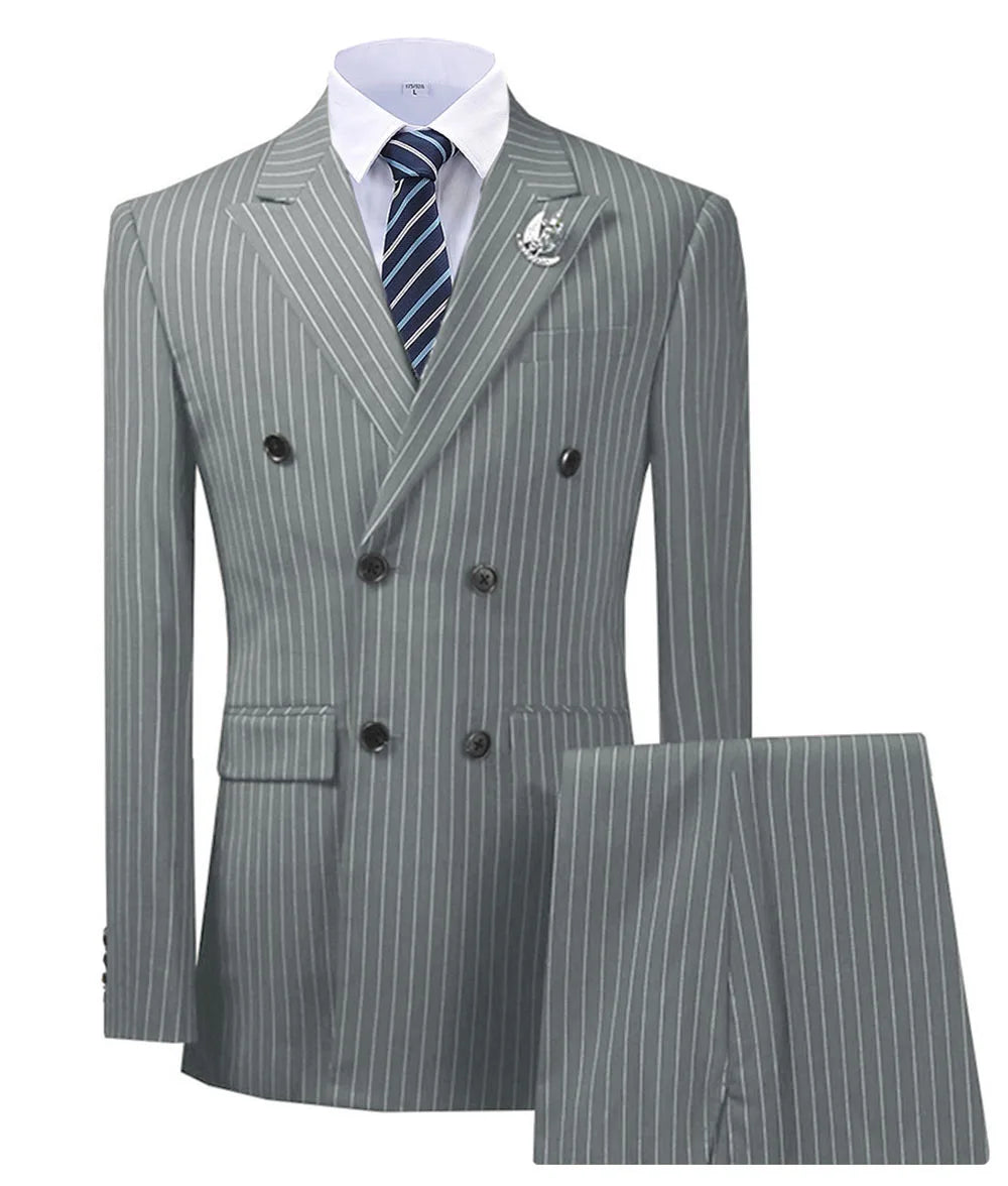 Olive Green Men's 2 Piece Slim Fit Suit