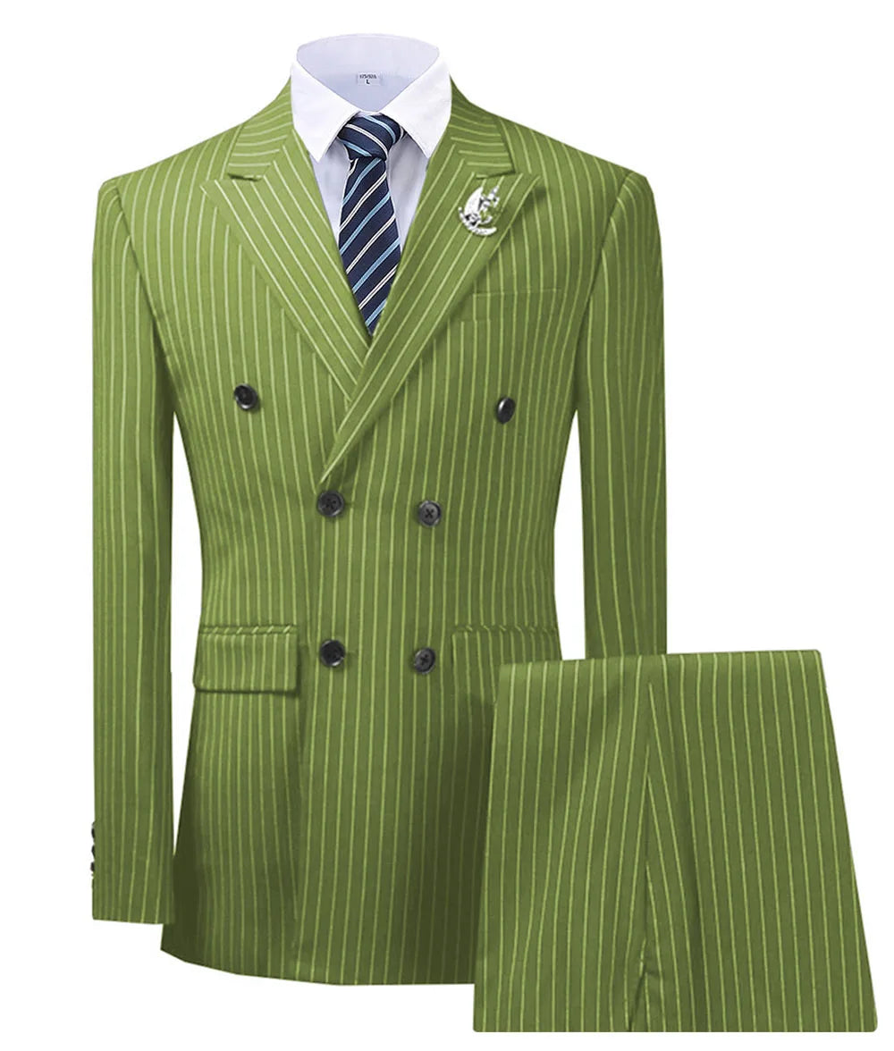 Olive Green Men's 2 Piece Slim Fit Suit