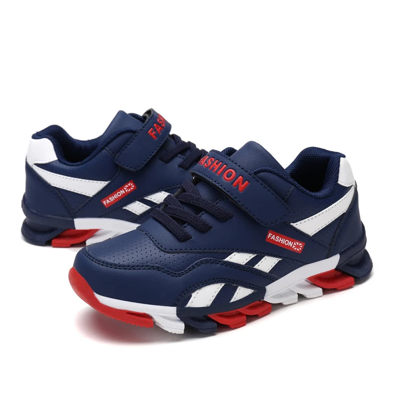 Kids' Sneakers - Low-Top Kids Sneakers - Hook-Loop Velcro Lace-Up All-Season Shoes