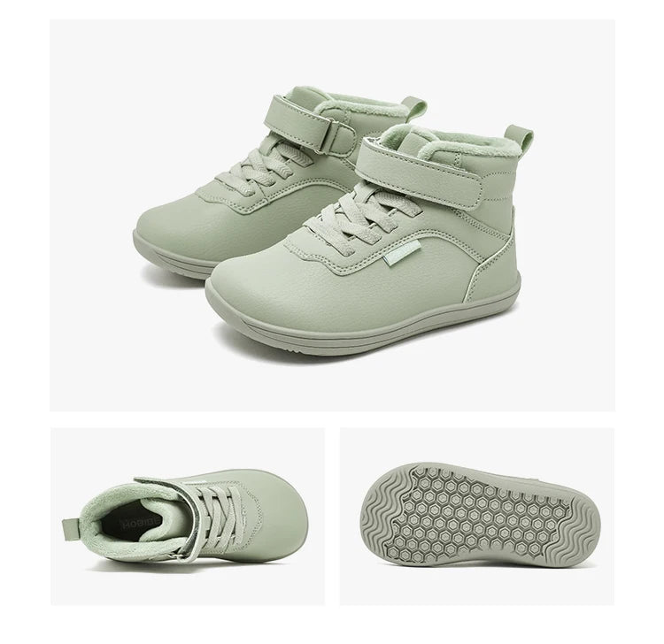 Kids' Sneakers - Mid-Top Kids Ankle Boots Sneakers - Hook-Loop Velcro Winter Sneakers