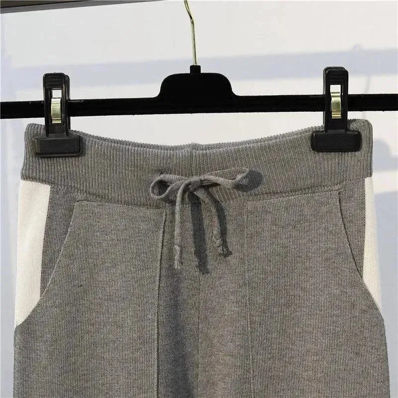 LSP SWEATER Chic Women Casual Striped Two-Piece Sweater Set