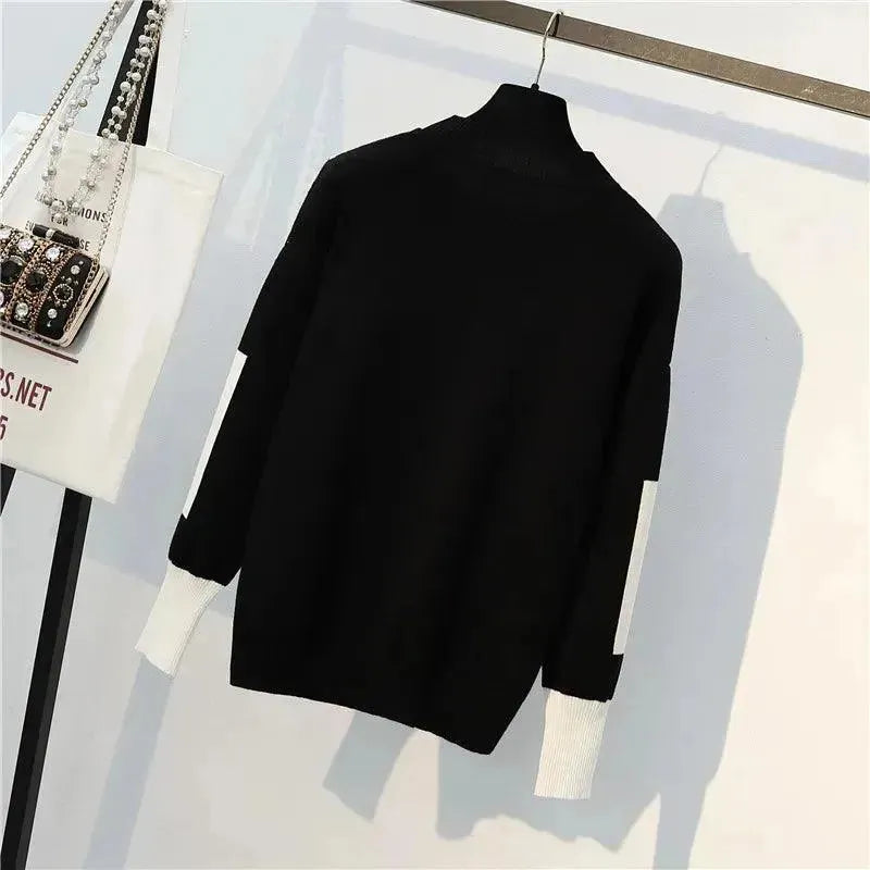 LSP SWEATER Chic Women Casual Striped Two-Piece Sweater Set