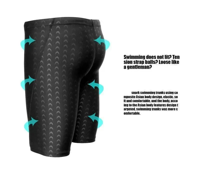 Men Black Sporty Swim Shorts