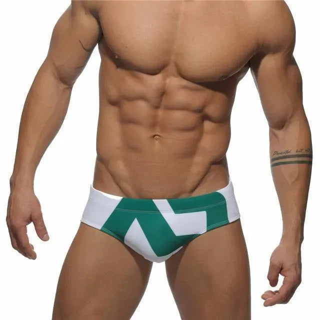 Men Geometric Swim Briefs