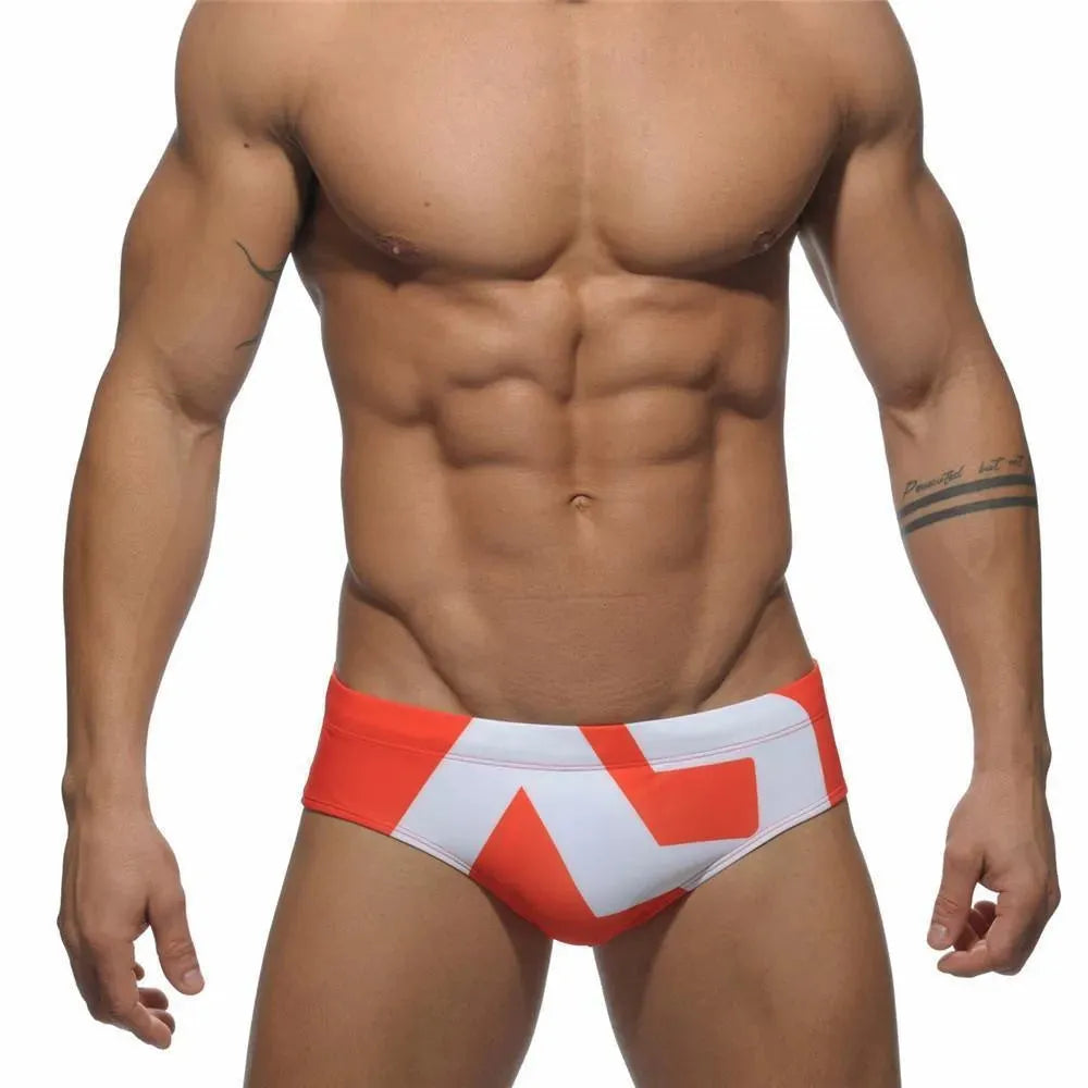 Men Geometric Swim Briefs