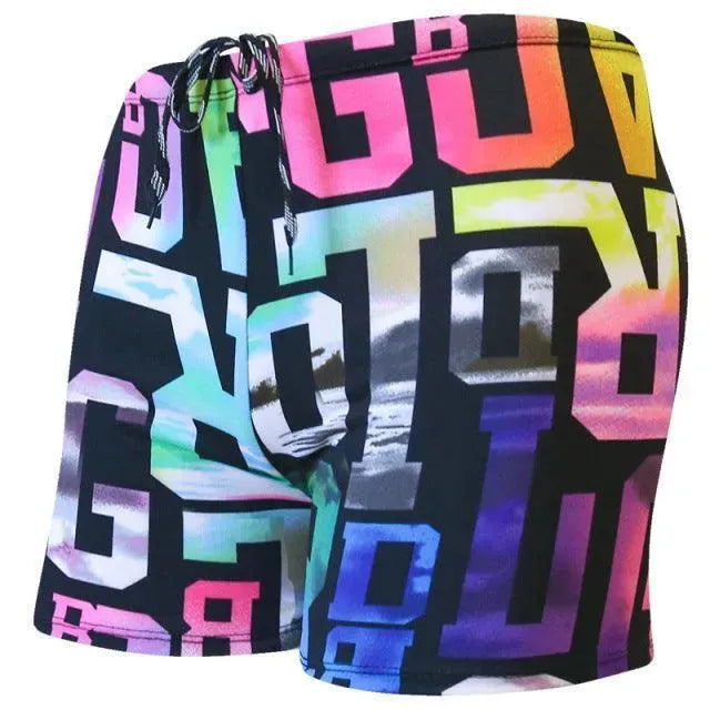 Men Multicolor Abstract Swim Shorts