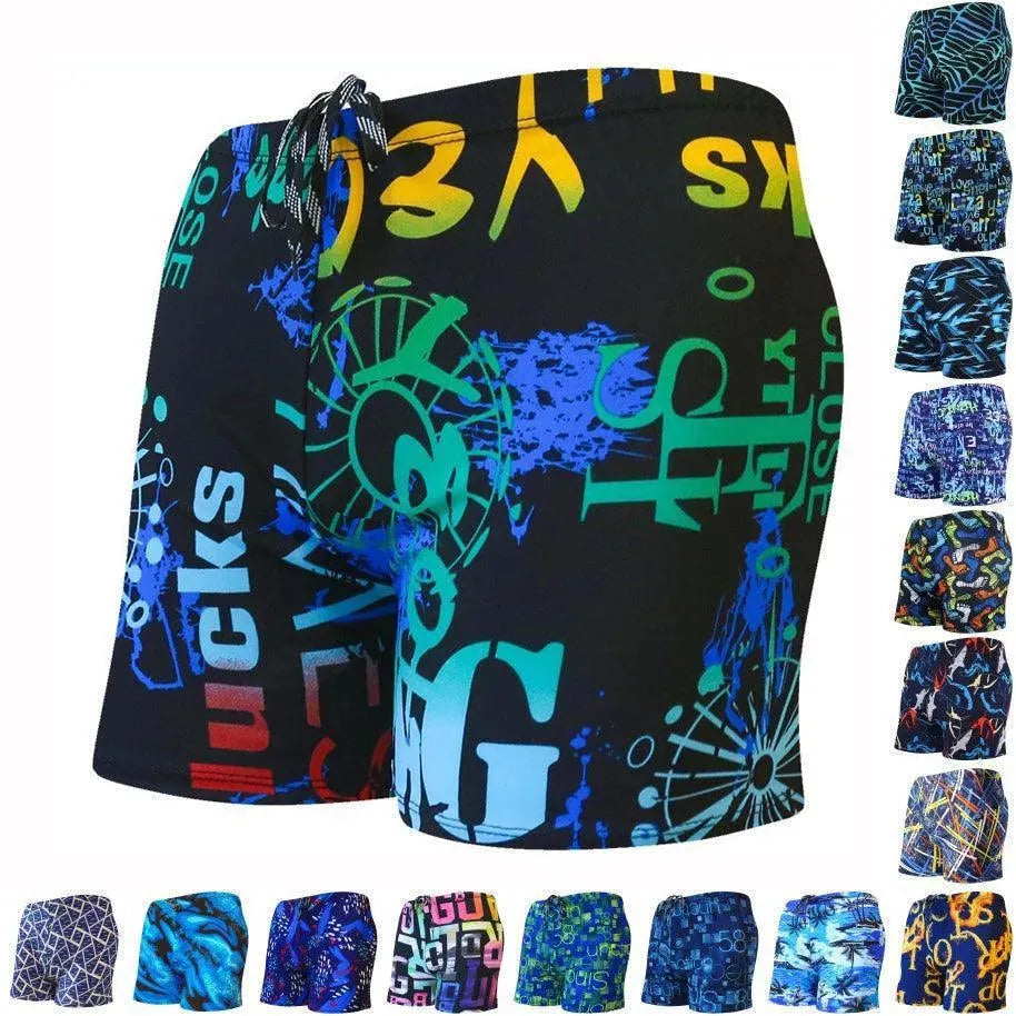 Men Multicolor Abstract Swim Shorts