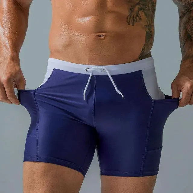 Men Navy Blue Swim Shorts