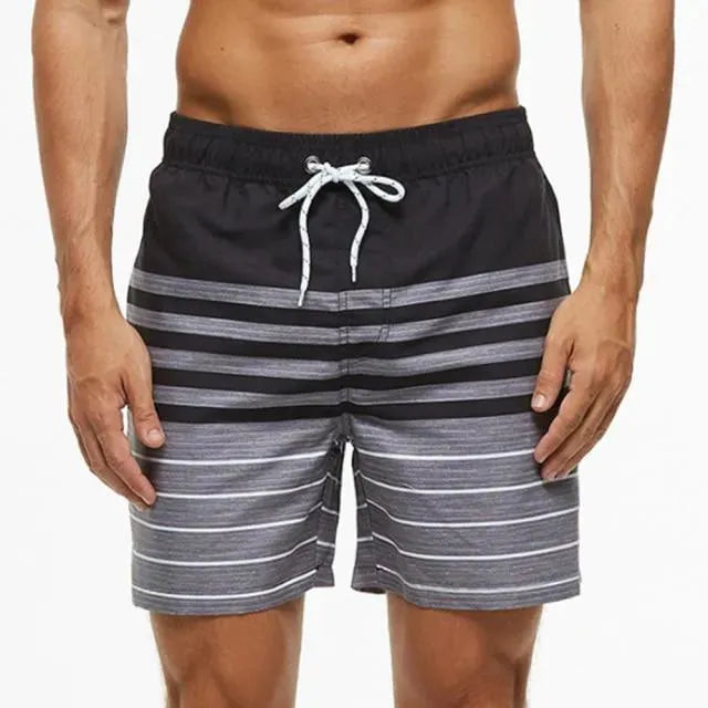Men Striped Swim Shorts