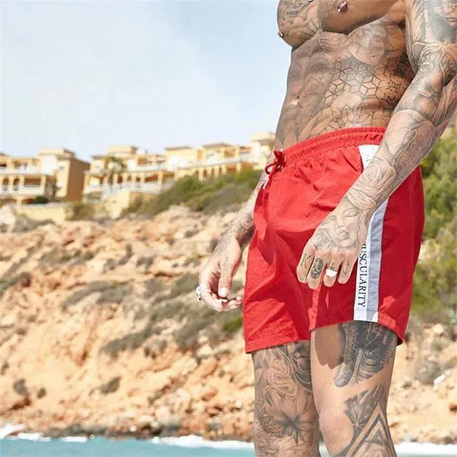 Men Striped Swim Shorts