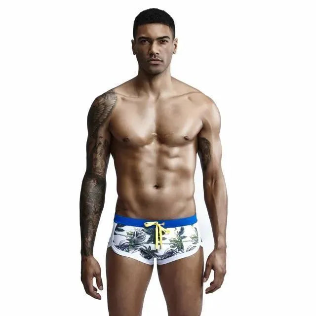 Men Tropical Print Swim Shorts