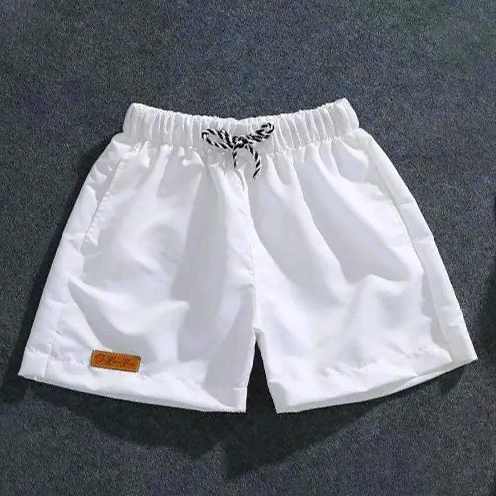 Men White Minimalist Swim Shorts
