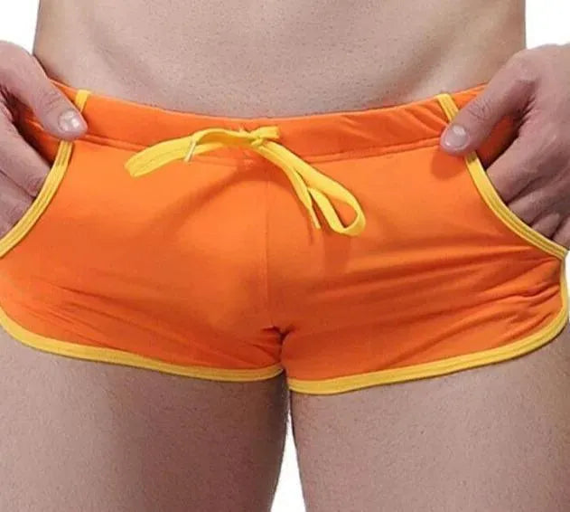 Men Yellow Minimalist Swim Shorts