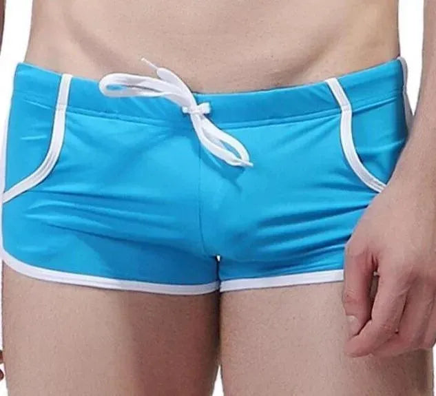 Men Yellow Minimalist Swim Shorts