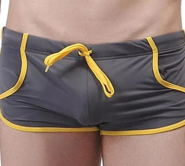 Men Yellow Minimalist Swim Shorts