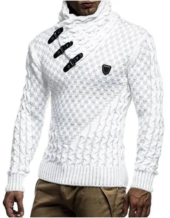 Men’s Cable Knit Turtleneck Pullover Sweater