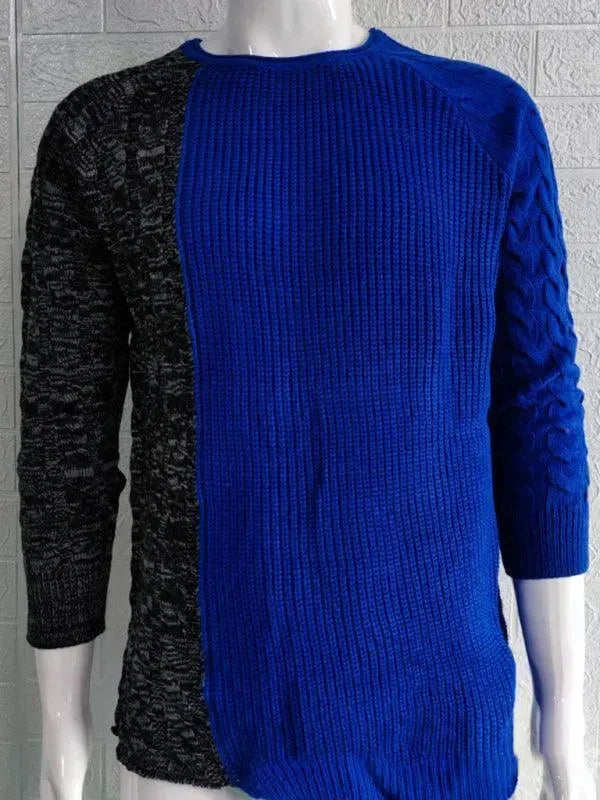 Men’s Colorblock Crew-Neck Pullover Sweater – Knit