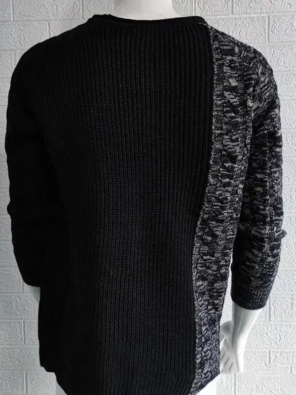 Men’s Colorblock Crew-Neck Pullover Sweater – Knit