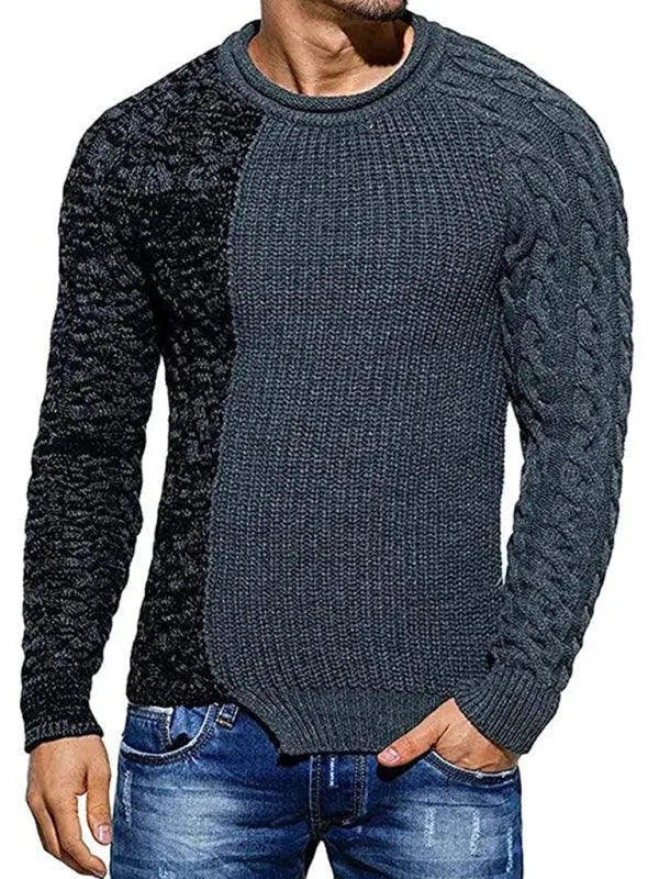 Men’s Colorblock Crew-Neck Pullover Sweater – Knit