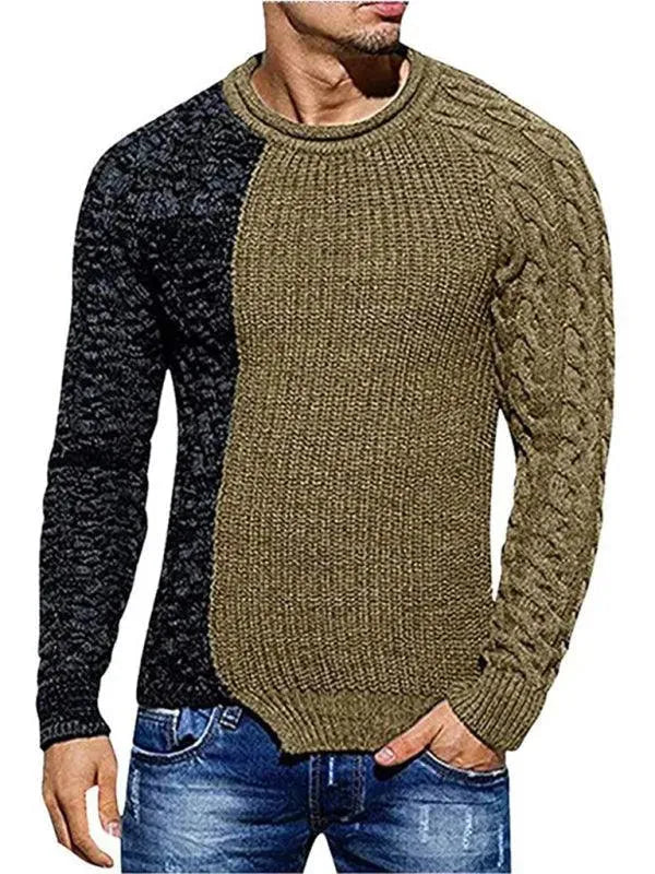 Men’s Colorblock Crew-Neck Pullover Sweater – Knit