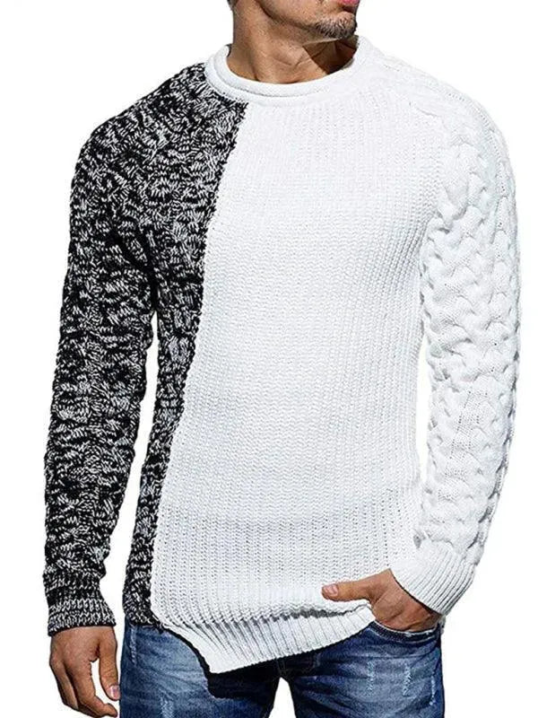 Men’s Colorblock Crew-Neck Pullover Sweater – Knit