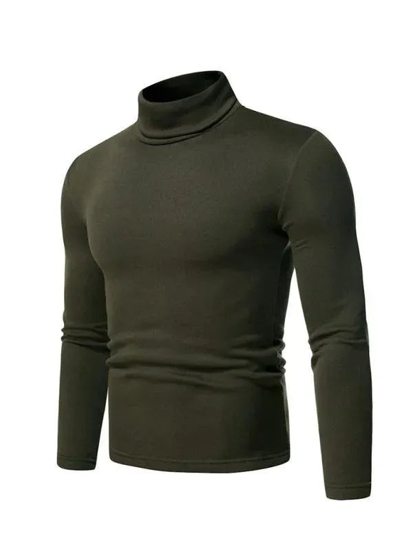 Men’s Fleece Turtleneck Pullover Sweater – Warm Knit