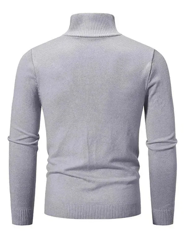 Men’s Half-Zip Turtleneck Pullover Sweater – Knit