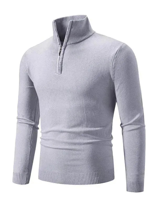 Men’s Half-Zip Turtleneck Pullover Sweater – Knit