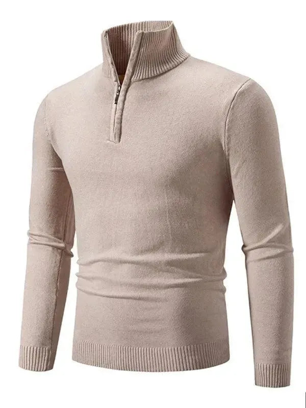Men’s Half-Zip Turtleneck Pullover Sweater – Knit
