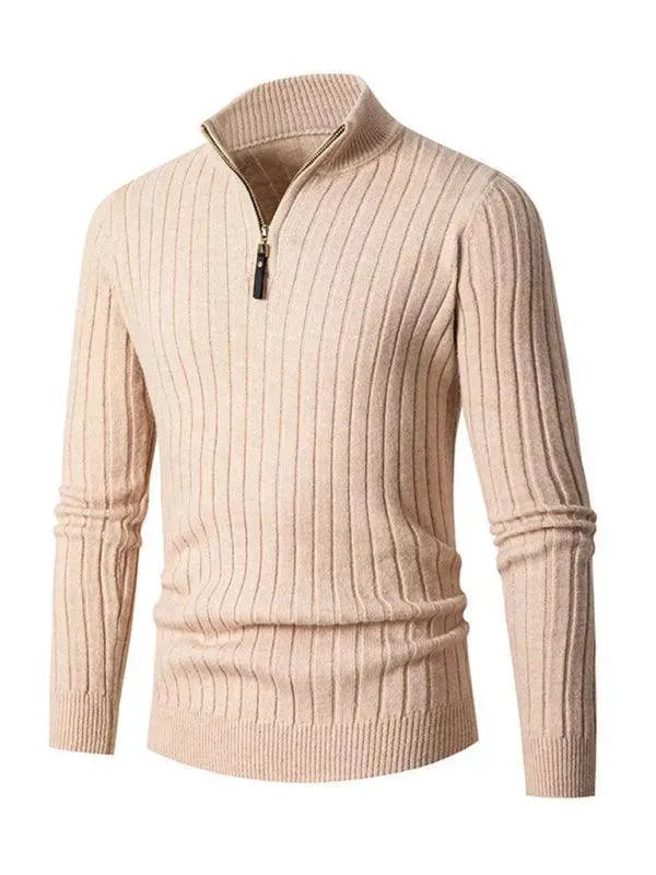 Men’s Half-Zip Turtleneck Pullover Sweater – Stretch