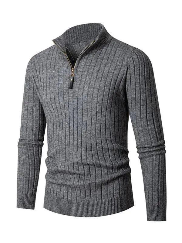 Men’s Half-Zip Turtleneck Pullover Sweater – Stretch