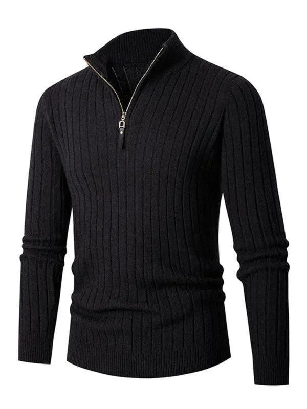 Men’s Half-Zip Turtleneck Pullover Sweater – Stretch
