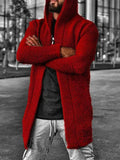 Men’s Hooded Longline Open Cardigan Sweater – Lightweight