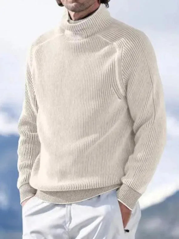 Men’s Knit Turtleneck Pullover Sweater – Soft Stretch